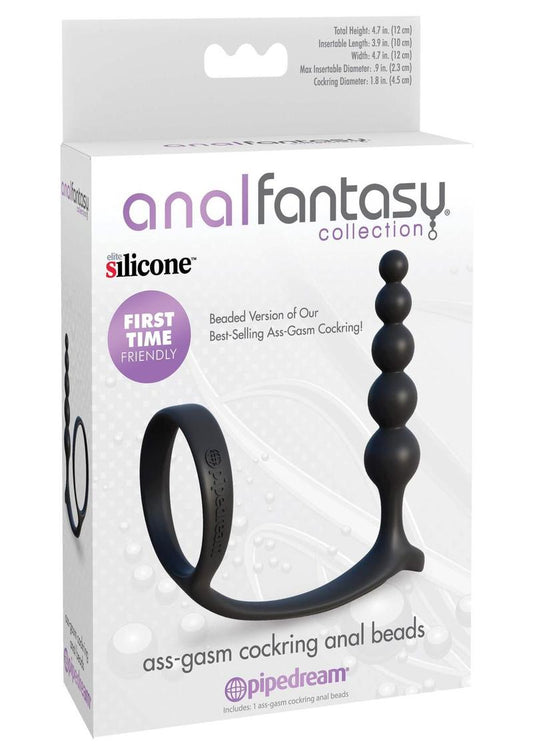 Afc Ass-gasm Cockring Anal Beads Black
