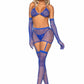 Rhinestone Garter/bikini 5pc Os Blue