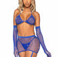 Rhinestone Garter/bikini 5pc Os Blue