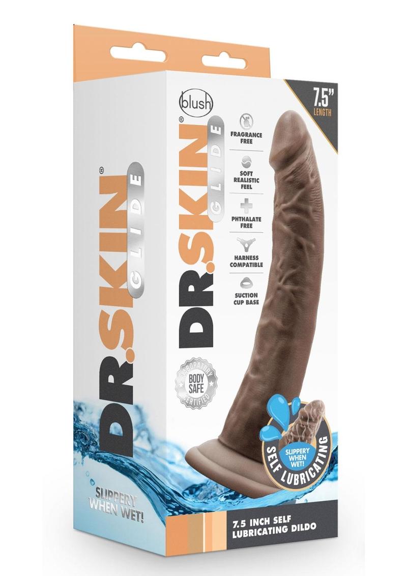 Dr Skin Glide Dildo 7.5" Chocolate