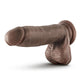 Dr Skin Glide Dildo W/balls 7" Chocolate