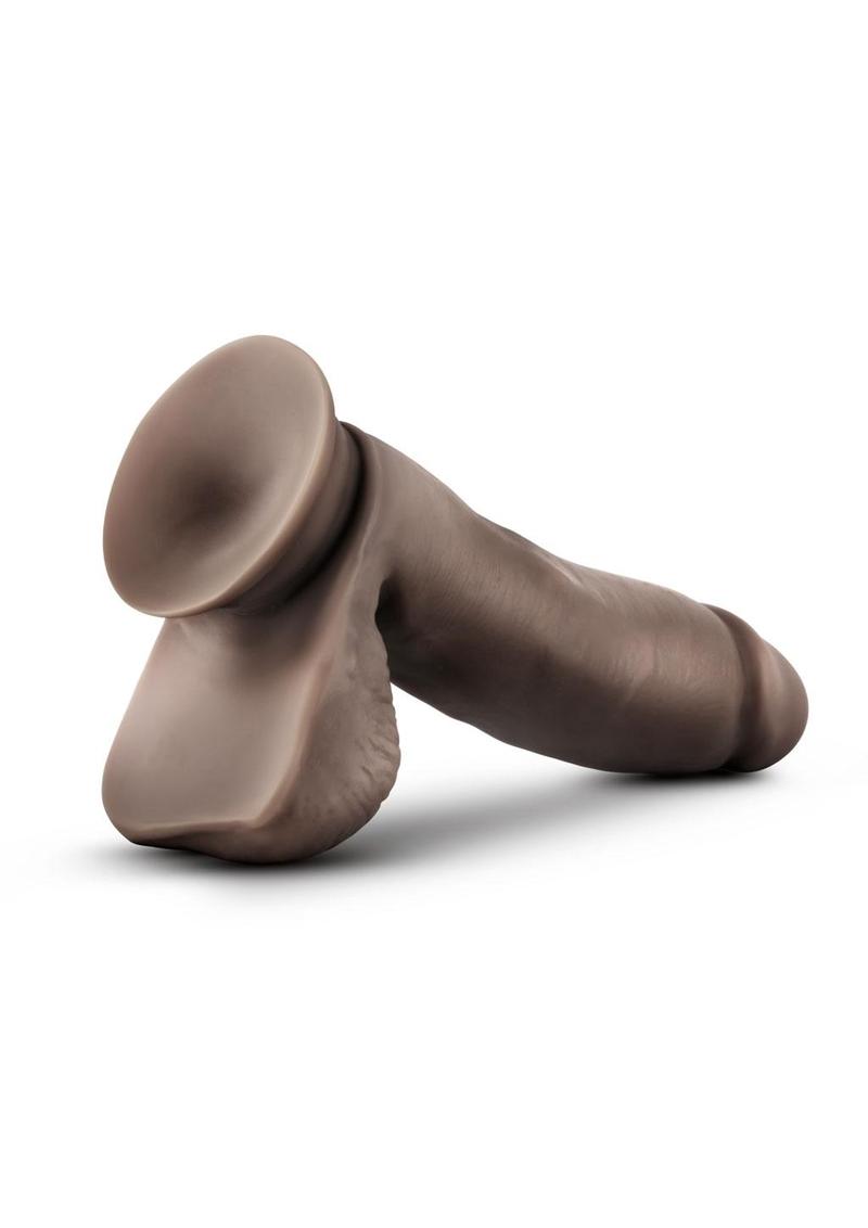 Dr Skin Glide Dildo W/balls 7" Chocolate