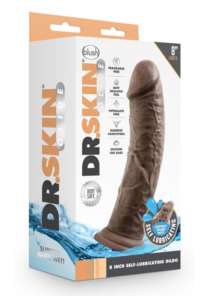 Dr Skin Glide Dildo 8" Chocolate