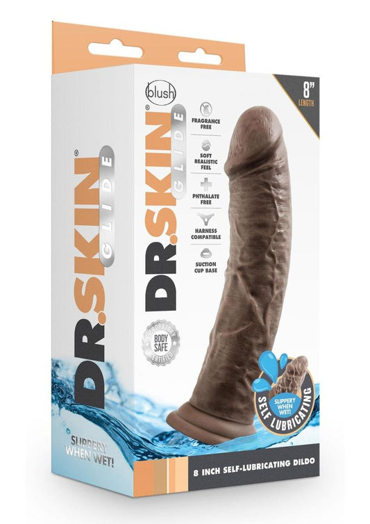 Dr Skin Glide Dildo 8" Chocolate