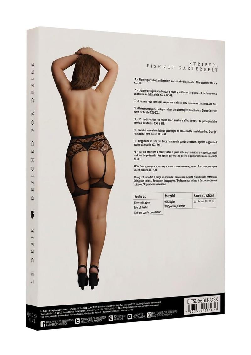 Le Desir Striped Fishnet Garter