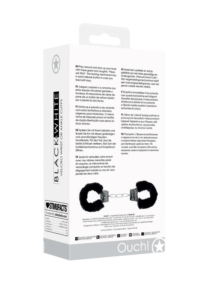 Ouch Velcro Hand/anklecuffs Black