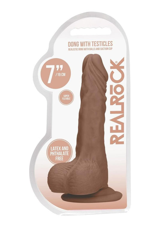 Real Rock Dong With Balls - Tan - 7in