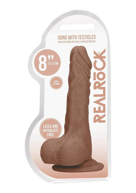 Realrock Dong With Balls 8" Tan