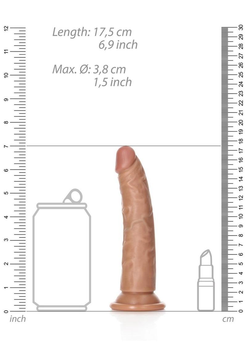 Realrock Slim Dildo Without Balls 6" Tan