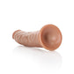 Realrock Slim Dildo Without Balls 7" Tan