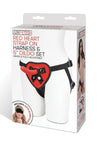Lux F Red Heart Harness/dildo Set 5"