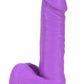 Neo Dildo With Balls - Purple - 8in