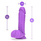 Neo Dildo With Balls - Purple - 8in