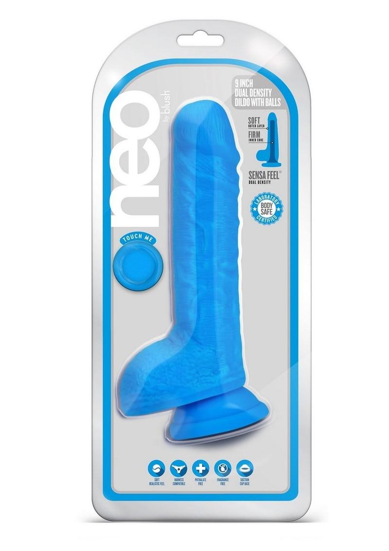 Neo Dual Density Dildo 9' Neon Blue