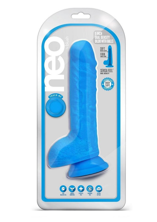 Neo Dual Density Dildo 9' Neon Blue