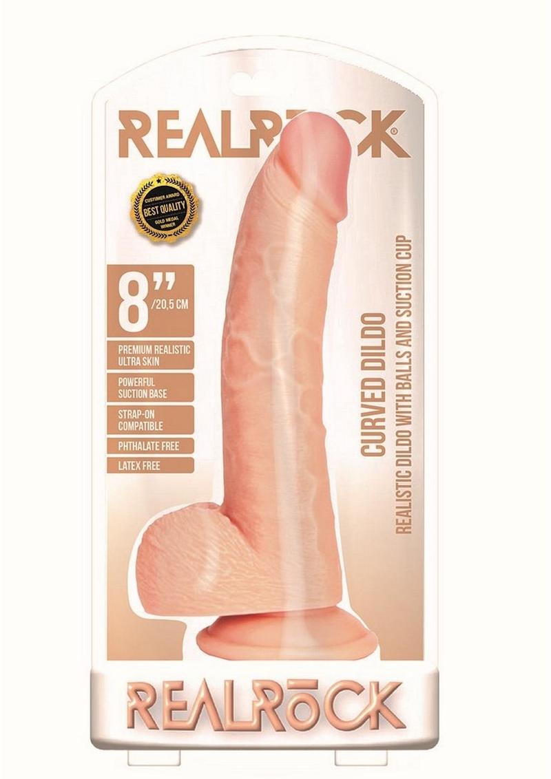 RealRock Dildo w/balls - 8in - Vanilla