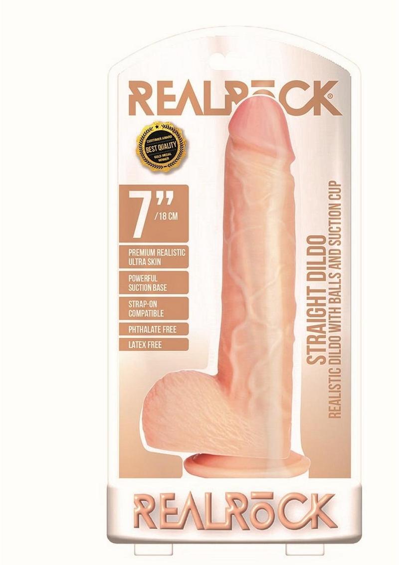 RealRock Dong with Balls - 7in - Vanilla