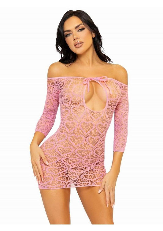 Fishnet Hearts Mini Dress