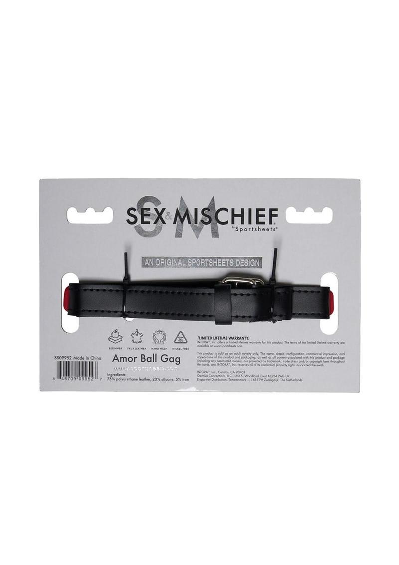S&m Amor Ball Gag Red/black