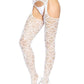 Heart Net Suspender Hose Os White