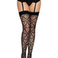 Heart Net Thigh Highs Os Black