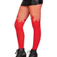 Opaque Flame Tight Fishnet Top Os Red