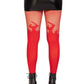 Opaque Flame Tight Fishnet Top Os Red