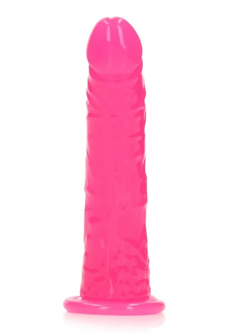 Realrock Slim Dildo 6" Gitd Pink