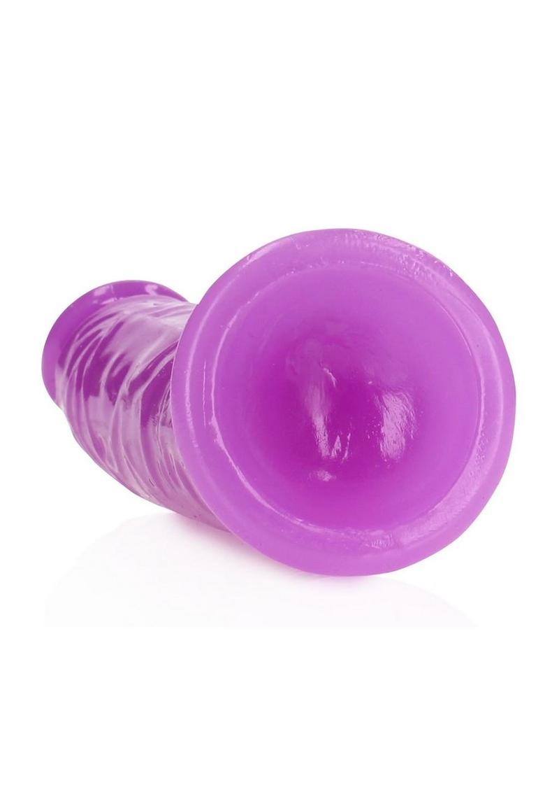 Realrock Slim Dildo 6" Gitd Purple
