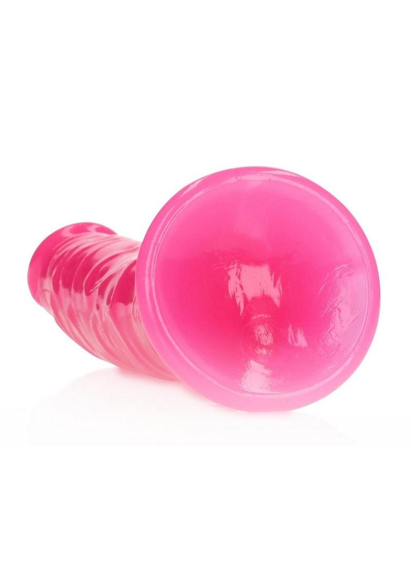 Realrock Slim Dildo 7" Gitd Pink