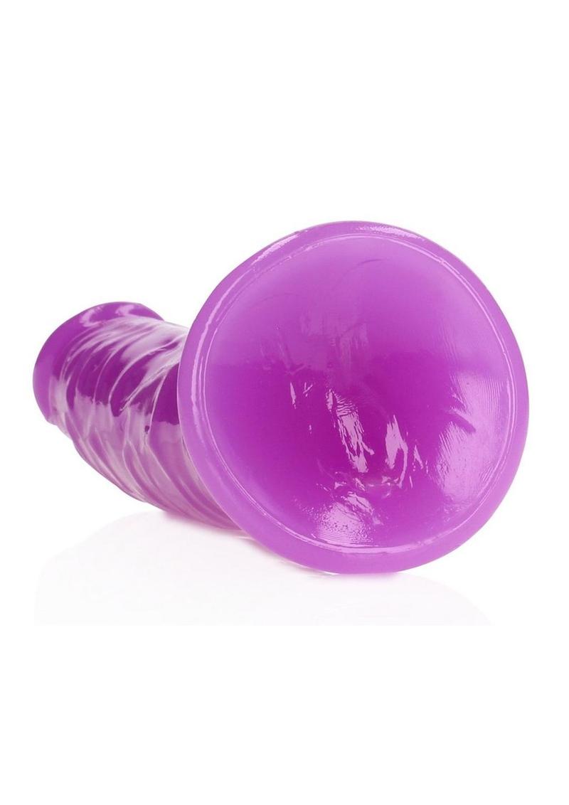 Realrock Slim Dildo 7" Gitd Purple