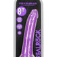 Realrock Slim Dildo 8" Gitd Purple