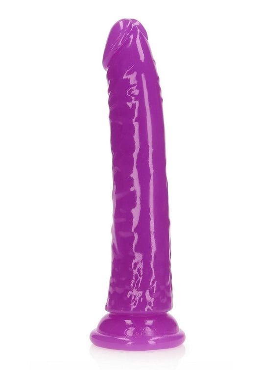 Realrock Slim Dildo 8" Gitd Purple