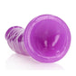 Realrock Slim Dildo 8" Gitd Purple