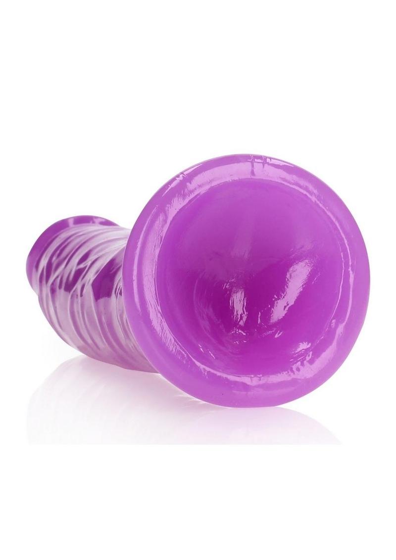 Realrock Slim Dildo 8" Gitd Purple