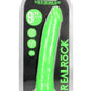 Realrock Slim Dildo 9" Gitd Green