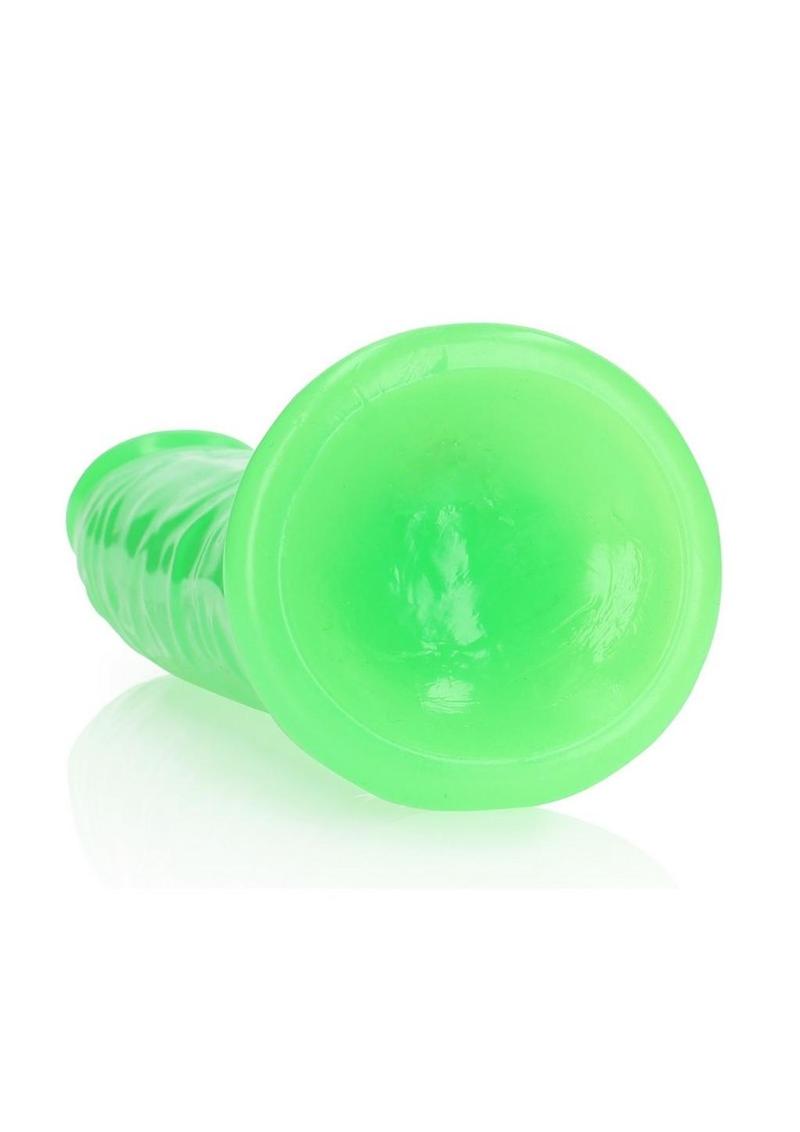 Realrock Slim Dildo 9" Gitd Green