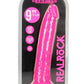 Realrock Slim Dildo 9" Gitd Pink