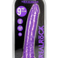 Realrock Slim Dildo 9" Gitd Purple