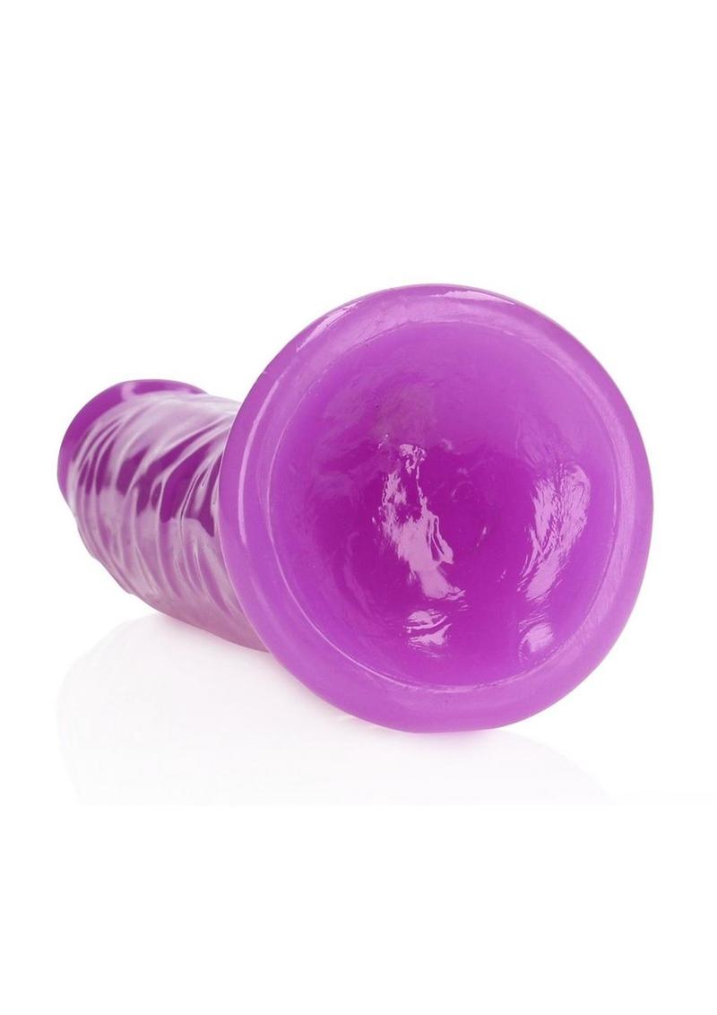 Realrock Slim Dildo 9" Gitd Purple