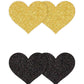Pretty Pasties Glitter Hearts Blk/gld
