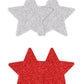 Pretty Pasties Glitter Stars Red/slv