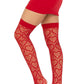 Heart Net Thigh High Os Red
