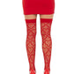Heart Net Thigh High Os Red