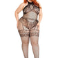 Seamless Indust Bodystocking 1x/2x Blk