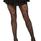 Love Struck Heart Net Tights Os Blk