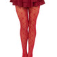 Love Struck Heart Net Tights Os Red