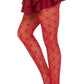Love Struck Heart Net Tights Os Red