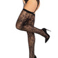 Rachel Thigh High Cross Garter Os Blk
