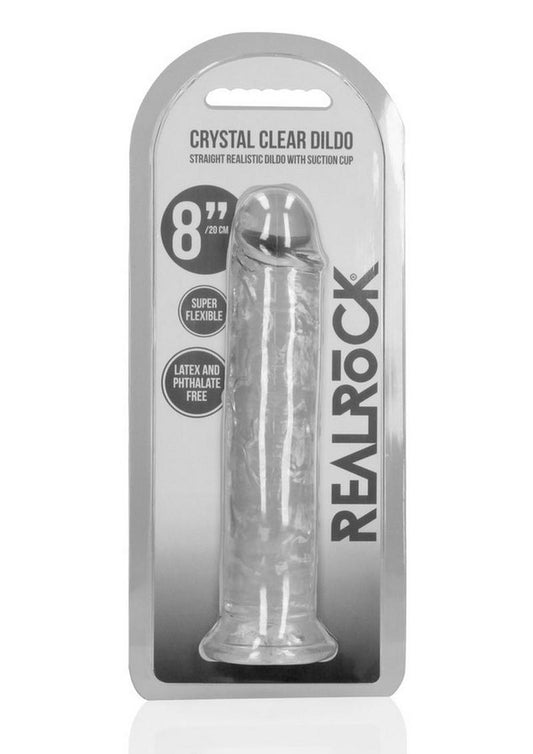 Realrock Straight Without Balls 8" Clr